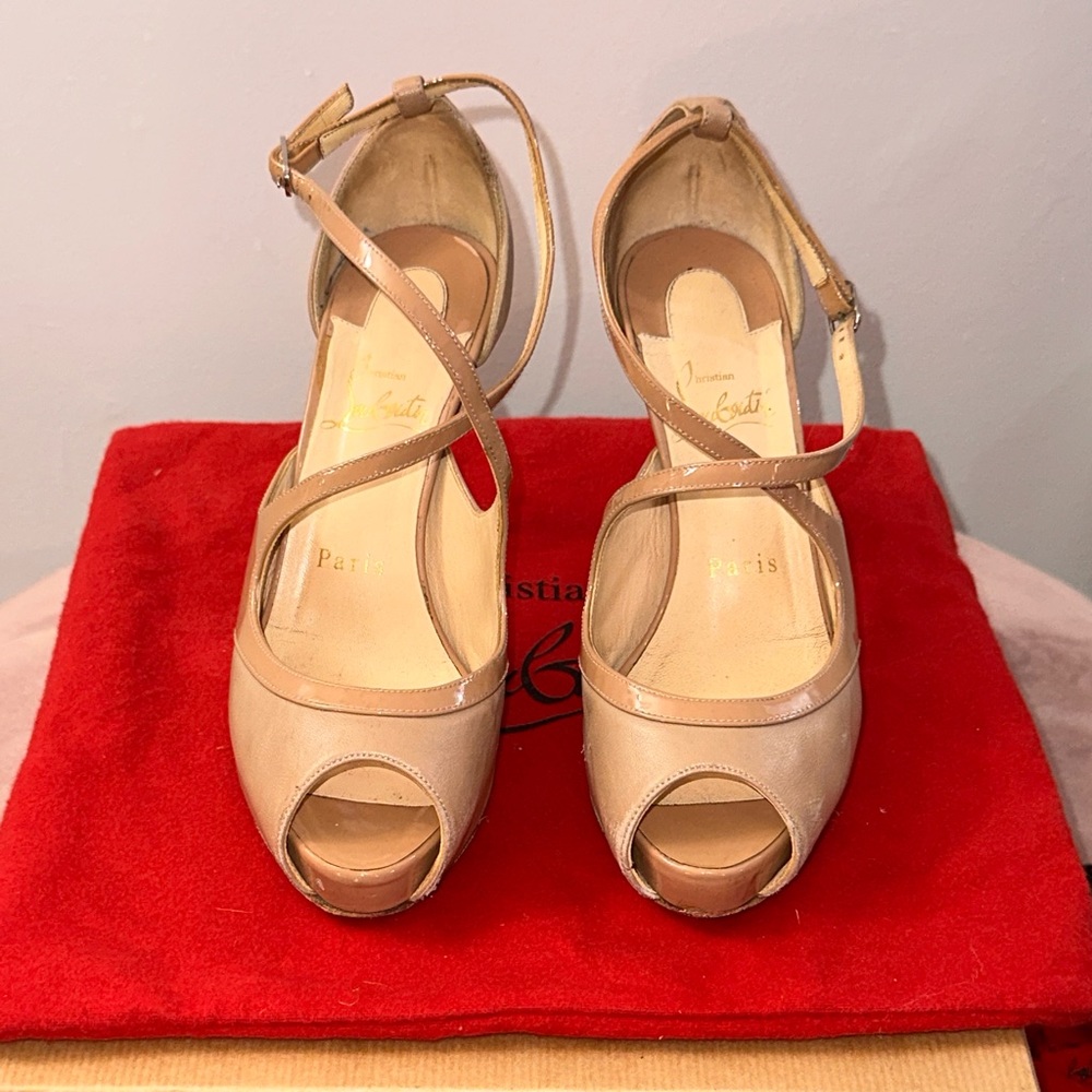Christian Louboutin Mira Bella Hidden platform sandal, nude item # 5324688